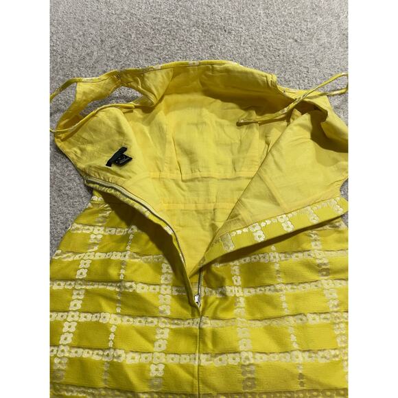 J. Crew Collection Dress Sz 0 Sheath Floral Keyhole Pockets Yellow Silk MSRP$298 - Picture 9 of 12